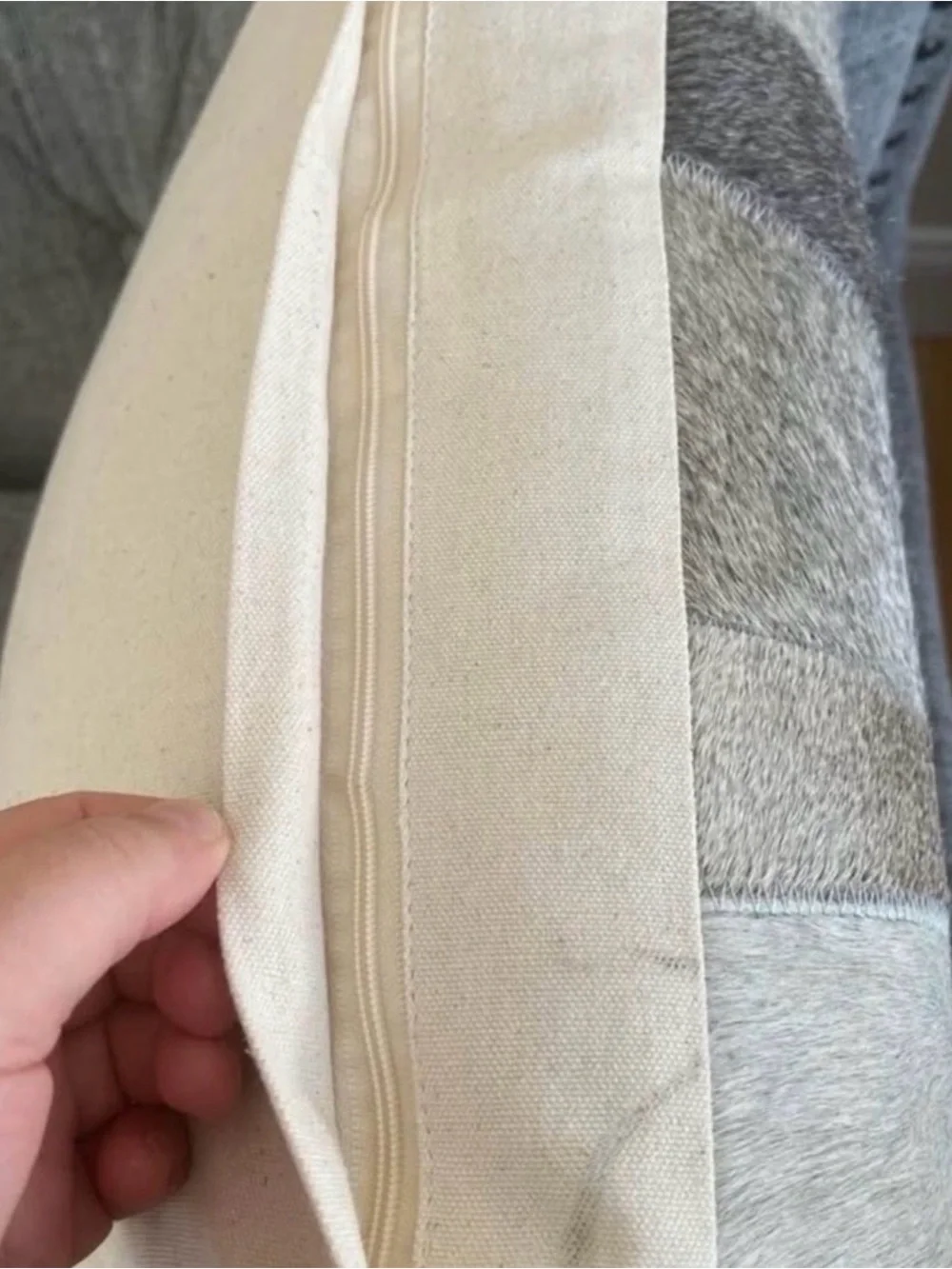 Faux cowhide Patchwork Throw Pillow - pair - never used